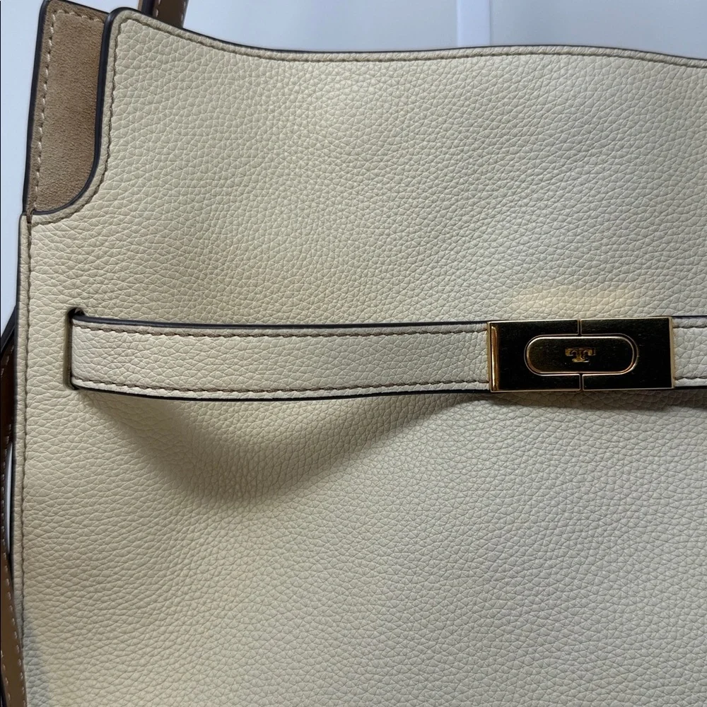 Tory Burch Lee Radziwill Large Ltd Ed Pebble Leather Monogram Jacquard Double